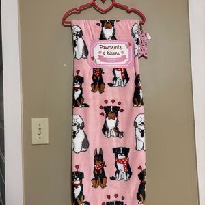 Valentines Day Dog Blanket Doberman Sheepdog Bernard Border Collie Shephard NWT